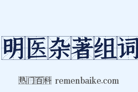 明医杂著组词是什么意思的图片